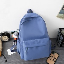 YUEMEIYD 중학생 고등학생 대용량 책가방 대학생 캐주얼 백팩+키링인형