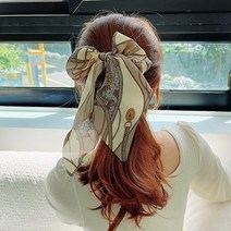 끌레르 롱 리본 머리끈 예쁜 스카프 고급 여자 명품 헤어끈
