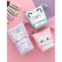 판다리아로 접이식 대용량 가변필통, 파스텔핑크