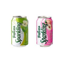 롯데 트로피카나 스파클링 복숭아 355ml 12입+사과 355ml 12입