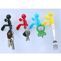 마그네틱 자석 후크 고리 걸이 차키 열쇠 냉장고 타공판 홀더 / 이케아 스타일, 검정