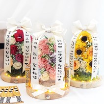 미니화환 스페셜데이 유리돔 부모님 생신 환갑 용돈 현금 선물, 레드카네이션미니화환유리돔, 6번문구