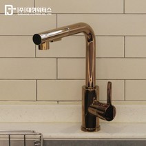 [고치고] SK6000C 로즈골드 스테인리스 싱크대수전 주방용 싱크 1홀 수전 주방수전, 1개
