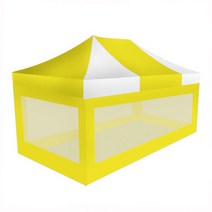 국산스틸캐노피2.5mx3.6m반투명 행사용천막 그늘막, 흰색-노란색