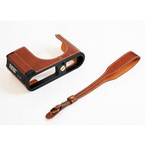 휴대용 수제 가죽 케이스 카메라 하프 백 바디 라이카 Q2 손목 스트랩 배터리 개방 고품질, 01 Brown