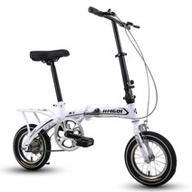 중학생 고등학생 여성 자전거 미니자전거 14인치 16인치 접이식 소형, 12인치, 화이트