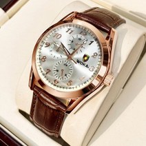 Woka 남성 캐주얼 비즈니스 시계 가죽 밴드 쿼츠 손목 저렴한 가격 드롭쉬핑