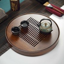 다도 차 트레이 고급 호두나무 쟁반 차 산수, 물 속의 모란