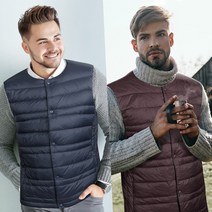 제이케이룩 라코니아 구스다운 경량패딩조끼 남자겨울이너조끼
