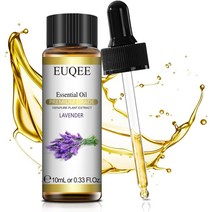 EUQEE 라벤더 에센셜 오일 퓨어 100% 아로마테라피 마사지 내추럴 10ml