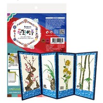 to 토단 중고등 전통 병풍 만들기-1인세트 병풍그리기 4폭화첩, 사군자