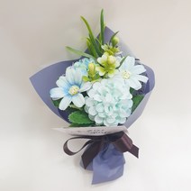 영하우스 납골당꽃다발 미니조화 꽃다발 꽃바구니 납골당꽃 부착식 성묘꽃 산소꽃 봉안당조화 추모꽃 꾸미기 납골당 꽃장식, 알리움꽃다발 블루