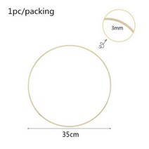 파티 장식 용품 10-40cm 웨딩 화환 골드 철 금속 반지 신부 핸드 헬드 화환 장식, 1pc-35cm