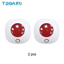 싸이렌 스피커 차량용앰프 구급차 렉카차 TUGARD SN10 433MHz 무선 사이렌 경보 미니 110dB 라이트 플래시 스트로브 홈 보안 도난 시스템, [04] SN10-EU-2pcs