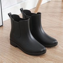 여성 레인 부츠 첼시 슬립 온 짧 튜브 야외 발목 정원 류