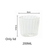 유리 컵 세트와 유리 물병 음료 도자기 침대 옆 Carafe 우유 커피 차 텀블러 안경 마시는 투수, 200ml-only lid