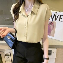 프렌치 루즈핏 쉬폰 블라우스 여 2022 기질 날씬해 보이는 셔츠 솔리드 상의 디자인 센스 소량도매