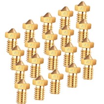 3D 프린터 노즐 M6 0.4mm 황동 노즐 압출기 프린트 헤드 교체 1.75mm 필라멘트 E3D V5-V6 프린터용(20개)
