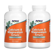 나우푸드 비타민 D-3 및 아연 함유 칼슘 및 마그네슘 소프트젤 240정, 2팩