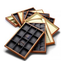 주얼리 쇼케이스 보관함 원목 반지 목걸이 보석상 금은방, DB477 라지 베이지색 24칸