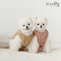 울리 경량 패딩 베스트 강아지 겨울옷, 민트그린