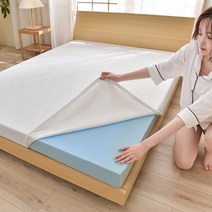 화이트 3cm 스펀지 젤 메모리 매트리스 니트 원단 소프트 스폰지 매트, B. 화이트 90x200x3cm_단품