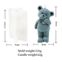 곰돌이몰드 실리콘몰드제작 포옹 곰 양초 실리콘 금형 DIY 3D 테디 베어 동물 석고 수지 아이스 케이크 금형 크리스마스 웨딩 장식 홈 공예 장식110272, Think