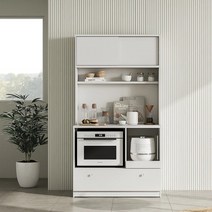 한샘 모디 주방수납 카페장 1000cm_가전형 (6종 택1), 오픈형, 화이트(C)