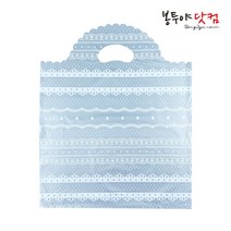 봉투야닷컴 HDPE 40호 (40x49cm) 100장 비닐쇼핑백, 레이스-투명