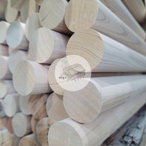 우드창고 히노끼(편백) 목봉 프리미엄 15파이X2400mm 국내가공 원주목 기둥재 원주봉 환봉 홈데코 편백나무