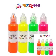 핑거 페인트펜 형광 아네모네 세트 50ML X 4색 유아물감놀이 유아물감 핑거페인팅 유아용물감 어린이물감