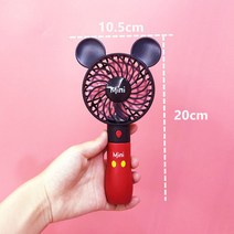 미니 캐릭터 휴대용 소형 선풍기 USB 충전 테이블 휴대용 조명 무음 선풍기, 120~480개 찍어주세요., 미키블랙USB충전+라이트