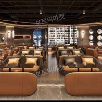 카페 바 호프집 식당 매장 레스토랑 업소용 붙박이의자 쇼파, F. 1.4m