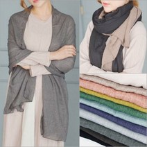 국산 면 코튼 100% 여성 예쁜 무지 단색 기본 데일리 베이직 심플 솔리드 레이어드 소프트 부드러운 여자 봄 가을 겨울 플리츠 얇은 넥 목 롱 긴 패션 빅 스카프 머플러