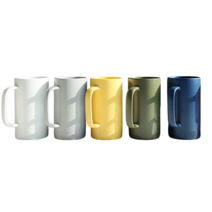 무광 도자기 레인보우 롱 머그잔 550ml, 코발트블루, 3개