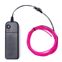 파티 야광 응원봉 글로우 엘 와이어 케이블 LED 네온 댄스 파티 DIY 의상 의류 야광 자동차 조명 장식 볼, 08 분홍색_03 3M