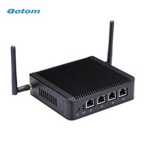 미니PC 초미니PC 초소형 소형 PC 컴퓨터 qotom mini pc q190g4u 라우터방화벽 구축을 위한 4기가비트 NIC 팬리스 pfsense 어플라이언스 j1900 pc, 램 없음 ssd 없음, s02 와이파이