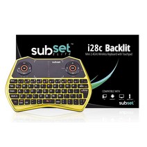 Sub세트 i28c 골드 크롬 - 2.4GHz 미니 무선 키보드 터치 패드 마우스 LED 백라이트 충전 가능한 리튬 이온 배터리 라즈베리 파이 OSX 리nuxe HTP