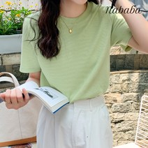 나바바 NT309 여성 데일리 라운드넥 반팔 티셔츠