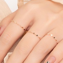 엘렌쥬얼리 14K 타이니 아몬드 체인 반지