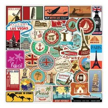 100pcs 빈티지 여행지도 스티커 노트북 편지지 오토바이 공예 용품 Scrapbooking 재료