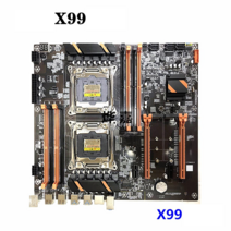 X99 X79 듀얼 CPU 메인보드 제온 XEON, 노란색