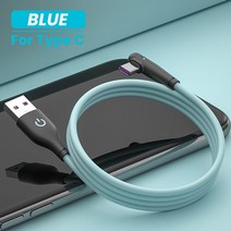튼튼한 꺽이지않는 (에서 선박 us) 90 도 빠른 충전기 USB C 케이블 메이트 40, 01 파란_01 0.25M
