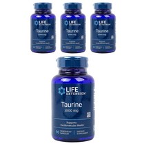 라이프익스텐션 타우린 1000mg 베지테리안 캡슐, 90개입, 4개