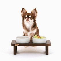 퍼리굿 강아지 고양이 고급 원목도자기 밥그릇 식기세트 (..., 블랙