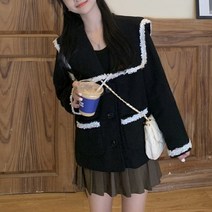 넷투넷코리아 여성 루즈핏 캐주얼 자켓 심플 기본 숏코트 아우터