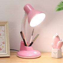 테이블램프 LED스탠드 책상 조명 눈 보호 학습 기숙사 플러그인 기본 데스크탑 사무실 독서 없음 스트로보 스코프 라이트, 전원 스위치 버튼, 분홍색 책상 램프 + 스트로보스코프 삼색 조광 없