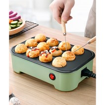 가정용 타코야끼 타코야키 다꼬야끼 다꼬야키 문어빵 기계 그릴 머신, 블랙, 뚜껑 X, 어댑터 X, 1개