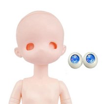 DIY 30cm 인형 메이크업 2D 애니메이션 얼굴 머리 또는 전체 롤 아름다운 소녀 장난감 선물 (머리 열 수 있습니다), B (head and body), light blue