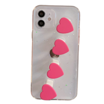 아이폰12 아이폰12프로 핑크 하트 손가락 링고리 클리어 케이스 아이폰11 아이폰11프로 아이폰XS 8 7 SE2